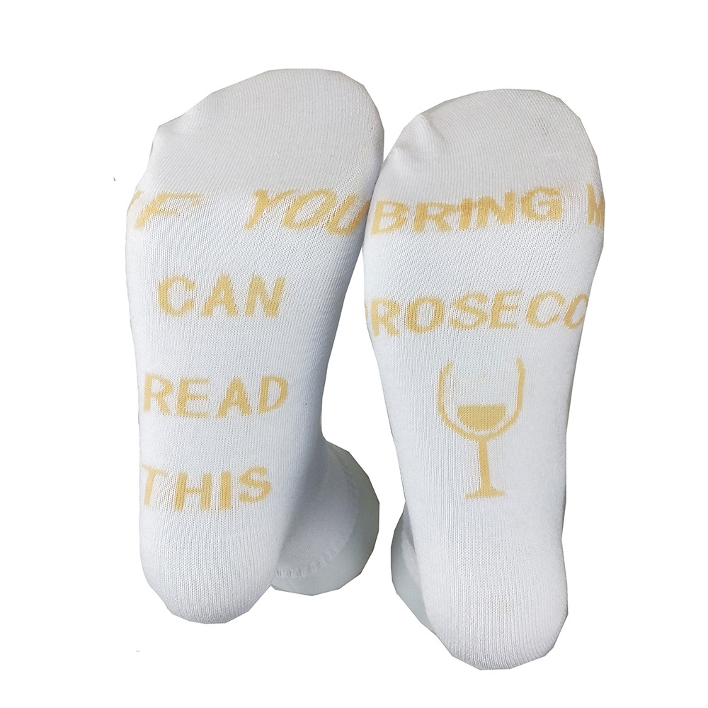 IF YOU CAN READ THIS BRING ME PROSECCO Letter Cotton Socks Novelty Socks